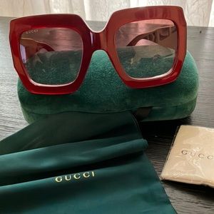 Gucci Big face Red Sunglasses